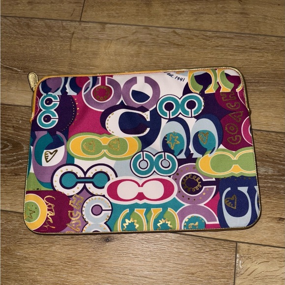 Coach Purple and Pink Laptop Bag with Playful Design - Picture 1 of 4